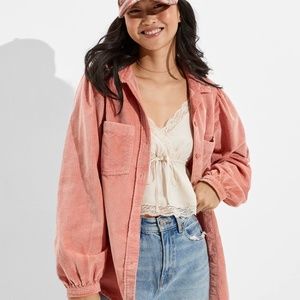 NWT American Eagle Oversized Corduroy Button-Up Shirt
